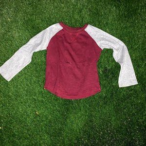 Boys Red & Grey Long Sleeve Tee